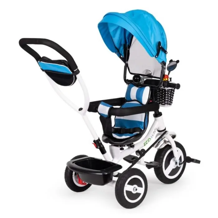 Tricicleta Ecotoys JM-066-9L, sezut rotativ, albatru KID063315 — imaginea 2