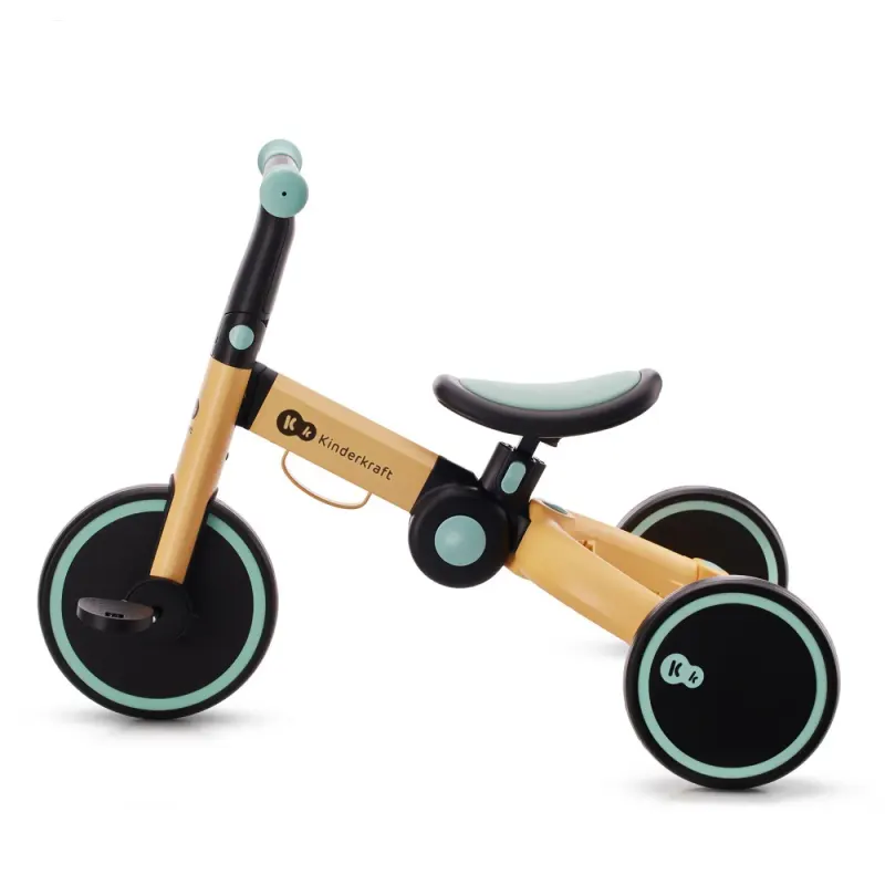 Tricicleta Kinderkraft 4Trike, 3 in 1, echilibru, galben KID922406