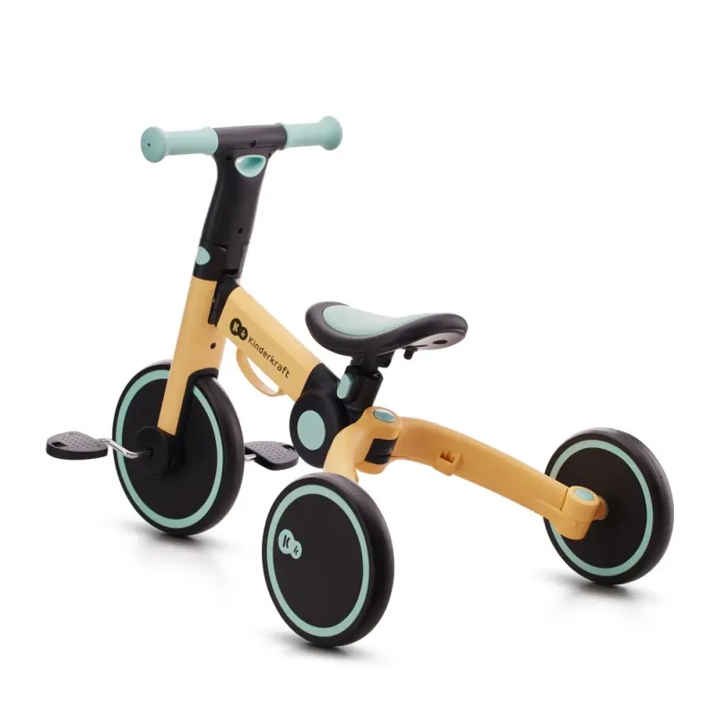 Tricicleta Kinderkraft 4Trike, 3 in 1, echilibru, galben KID922406 — imaginea 5