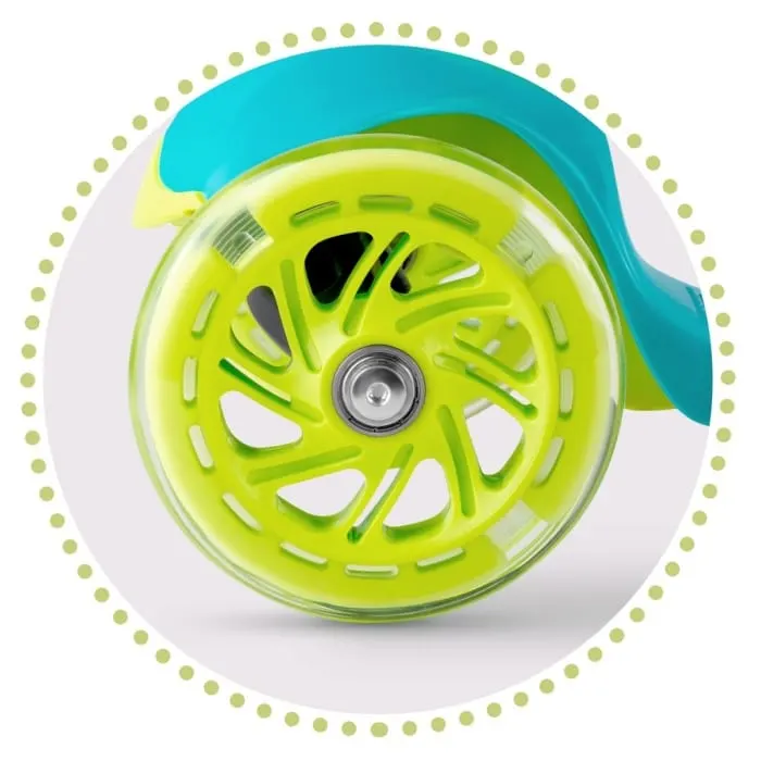 Trotineta Ricokids Loco, ghidon reglabil, roti LED, turcoaz KID604059 — imaginea 5