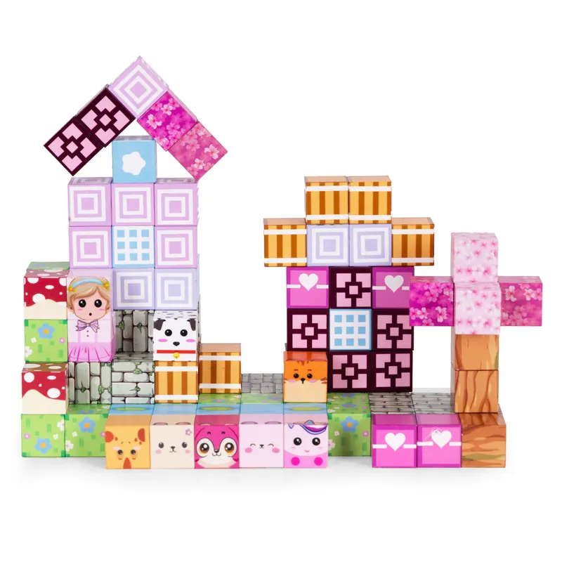 Cuburi magnetice pentru copii, 113 piese, multicolor KID008360 — imaginea 3