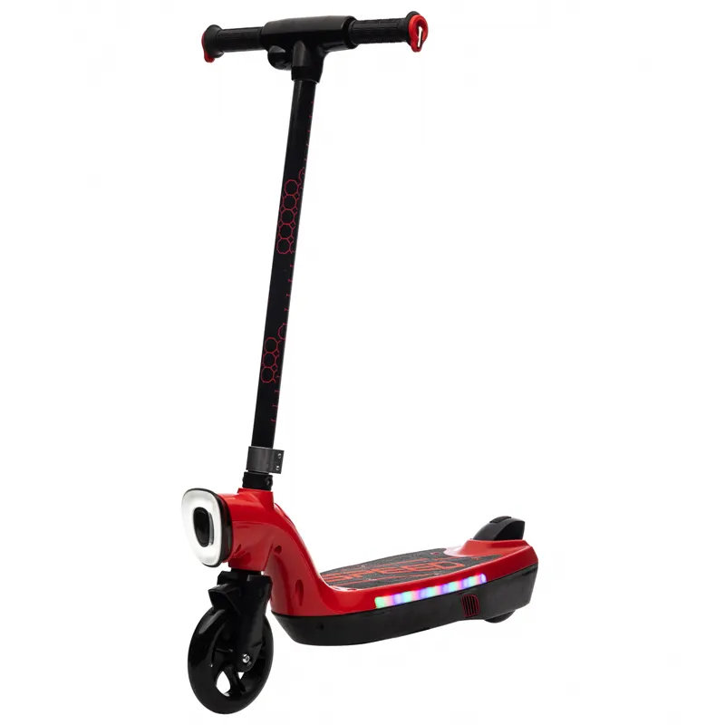 Trotineta electrica , pentru copii de peste 6 ani, 45W, 12V, lumini, roti moi din spuma, rosie