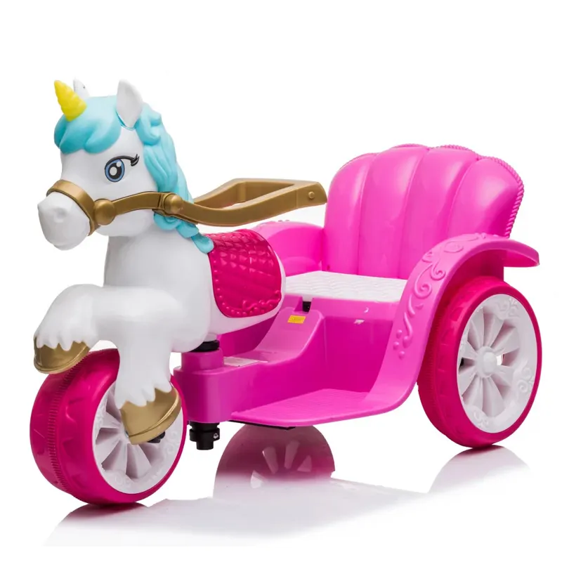 Tricicleta, trasura electrica pentru copii, Fairy Tales, 6V, 35W, music player, roz