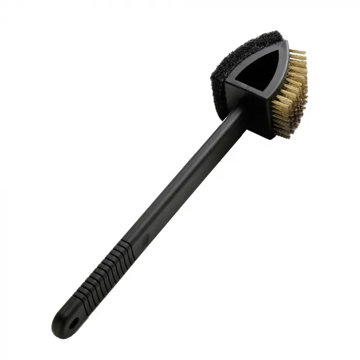Perie cu 2 capete pentru gratar cu maner din plastic,38 cm