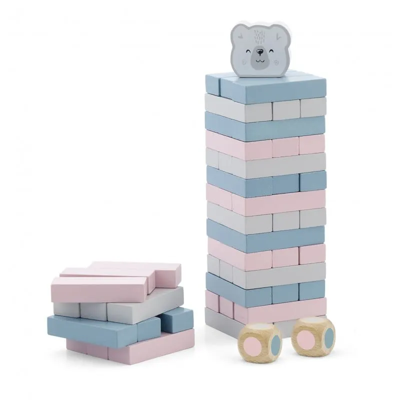 Joc de indemanare Jenga Viga PolarB, din lemn 54 piese KID440113