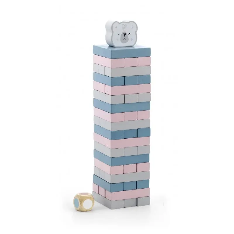 Joc de indemanare Jenga Viga PolarB, din lemn 54 piese KID440113 — imaginea 2