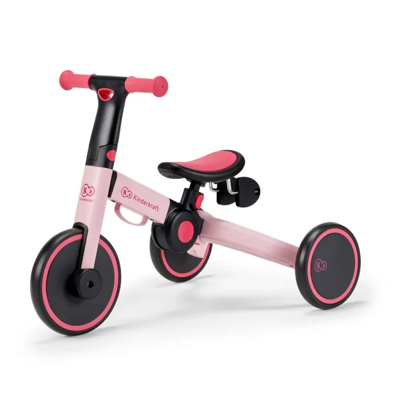 Tricicleta Kinderkraft 4Trike, 3 in 1, echilibru, roz KID916016