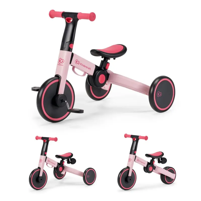 Tricicleta Kinderkraft 4Trike, 3 in 1, echilibru, roz KID916016 — imaginea 2
