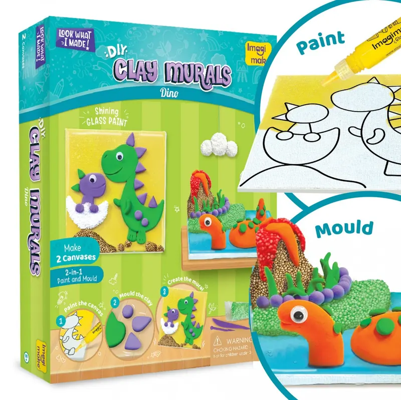 Set de Modelat cu 2 Tablouri Canvas - Dino