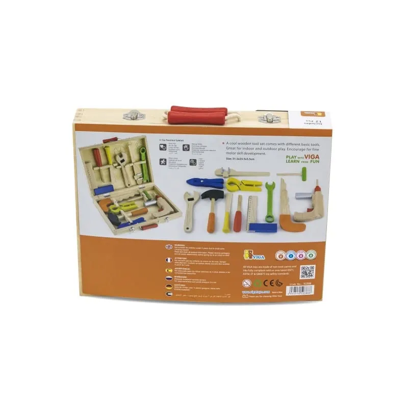Trusa unelte Viga, lemn, multicolor, 10 piese KID503871 — imaginea 5