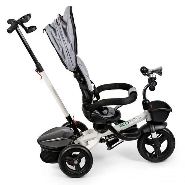 Tricicleta Ecotoys JM-311, scaun reversibil, gri KID063306 — imaginea 3