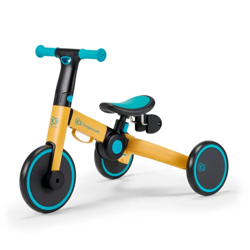 Tricicleta Kinderkraft 4Trike, 3 in 1, echilibru, galben KID916030