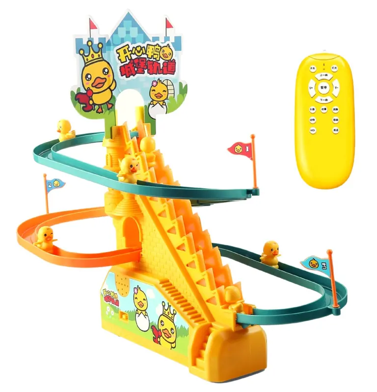 Resigilat - Tobogan pentru Ratuste, Lumini si Sunete Interactive, 3 Ratuste, 42x21x31 Cm, Cu Telecomanda, Galben, + 3 Ani