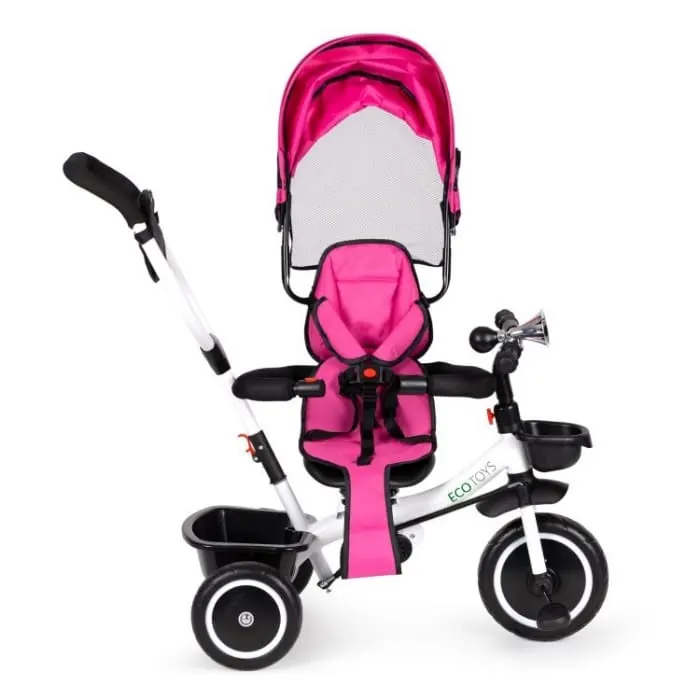 Tricicleta Ecotoys YM-BT-2, scaun rotativ, roz KID068099 — imaginea 2