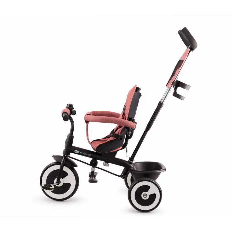 Tricicleta cu pedale Kinderkraft Aston, scaun rotativ, maner, roz KID922369 — imaginea 2