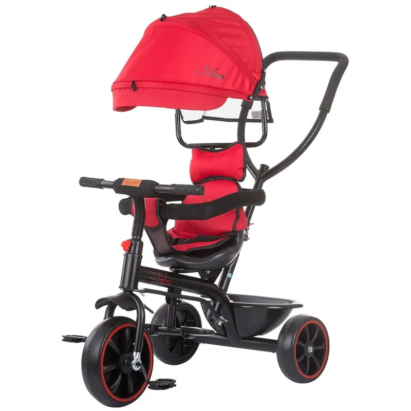 Tricicleta Chipolino Pulse, 2 in 1, maner parental, copertina, rosu KID043803