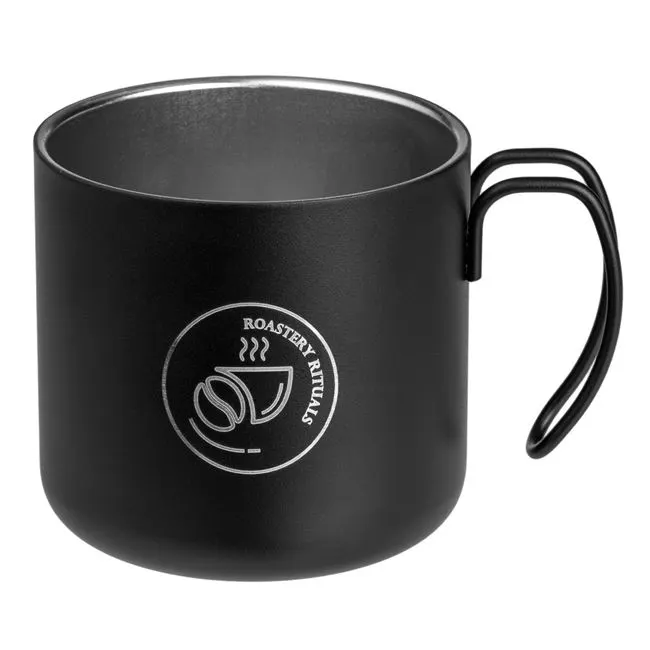 Cana metalica cu maner,negru mat,350 ml