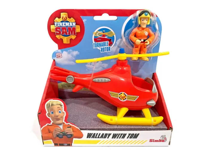 Pompierul Sam Elicopterul Wallaby cu Figurina Tom Thomas