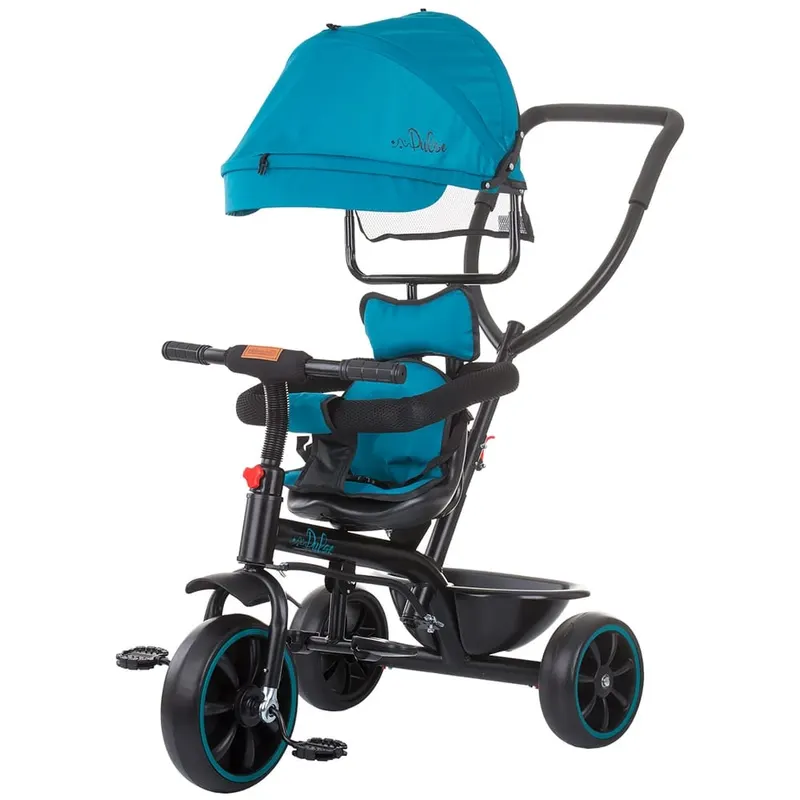 Tricicleta Chipolino Pulse, 2 in 1, maner parental, copertina, verde KID047108