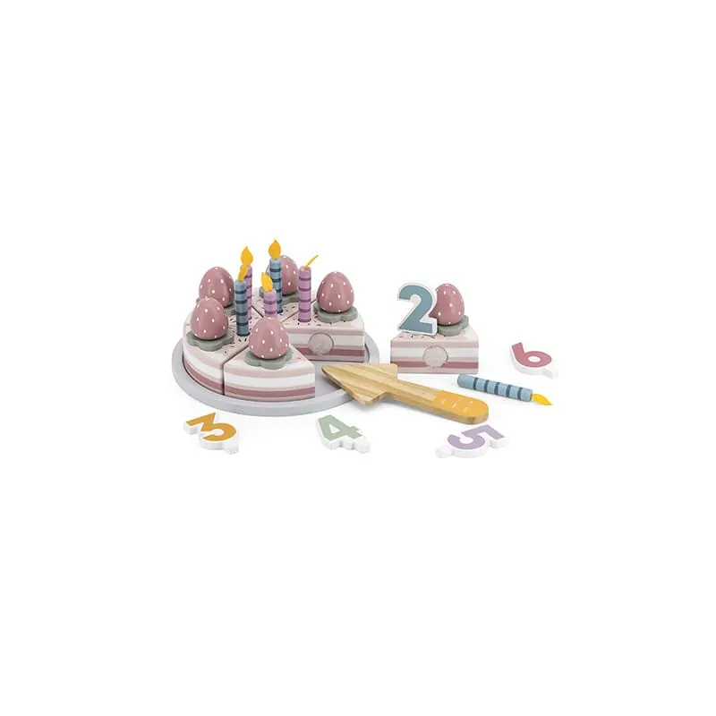 Set Tort aniversar Viga PolarB, din lemn, multicolor KID440601