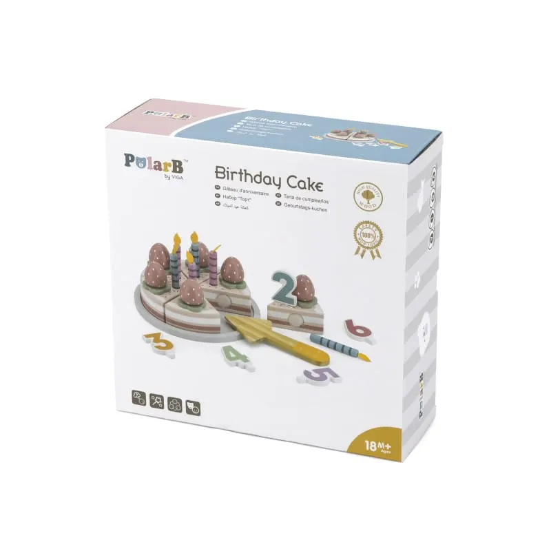 Set Tort aniversar Viga PolarB, din lemn, multicolor KID440601 — imaginea 3