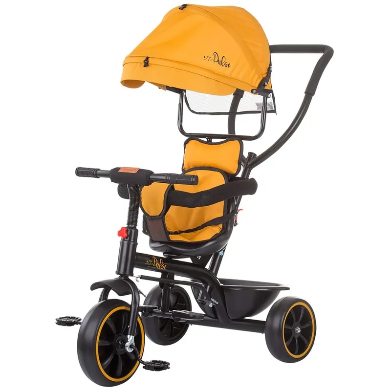 Tricicleta Chipolino Pulse, 2 in 1, maner parental, copertina, galben KID047122