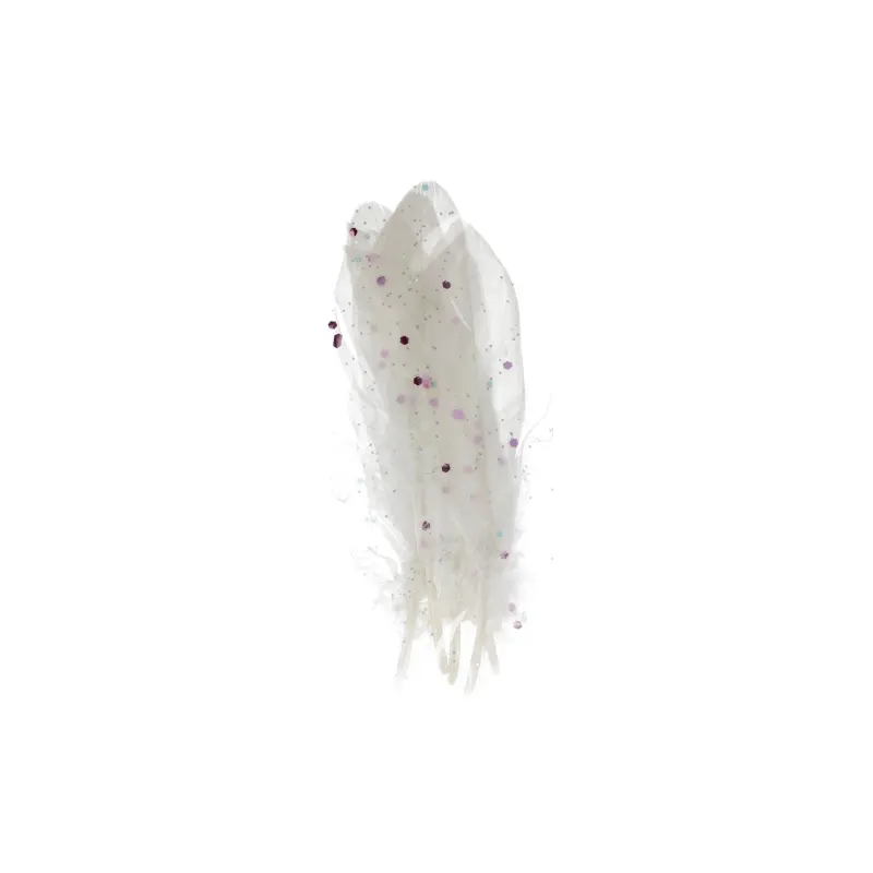 Pene albe confetti pentru activitati crafts 18-20 cm,6 bucati set