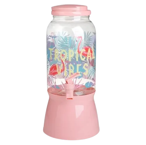 Borcan pentru limonada cu robinet si suport, 3.7 litri, model Tropical Vibes