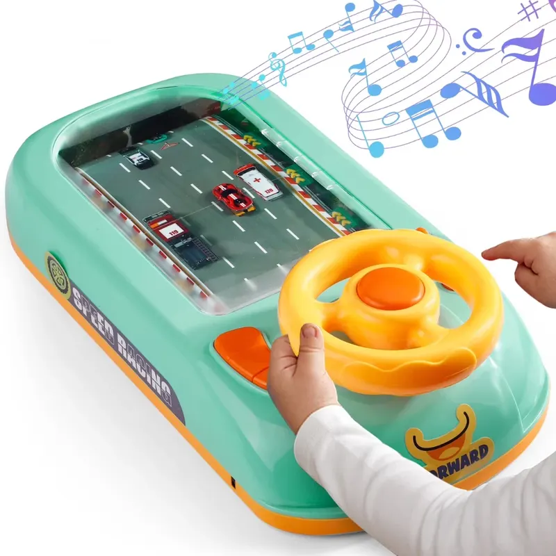 Simulator de Condus cu Volan pentru Copii – Cursă Auto cu Obstacole, Sunete și Muzică, 3+ ani