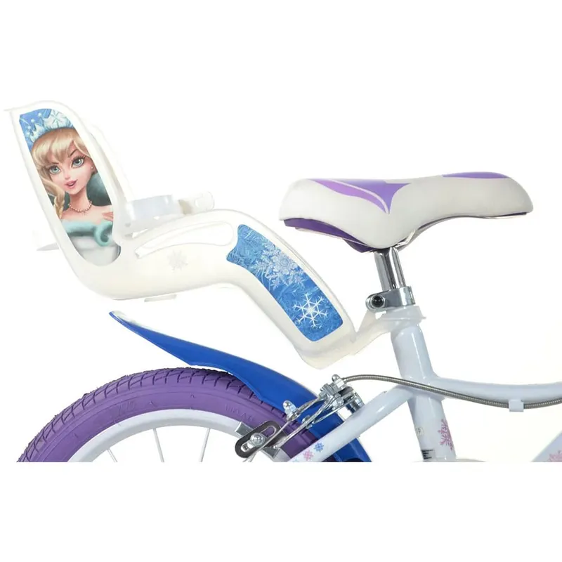 Bicicleta Copii Dino Bikes, Snow Queen, 16 inch, roti ajutatoare, sistem frana, alb/mov KID908548 — imaginea 2