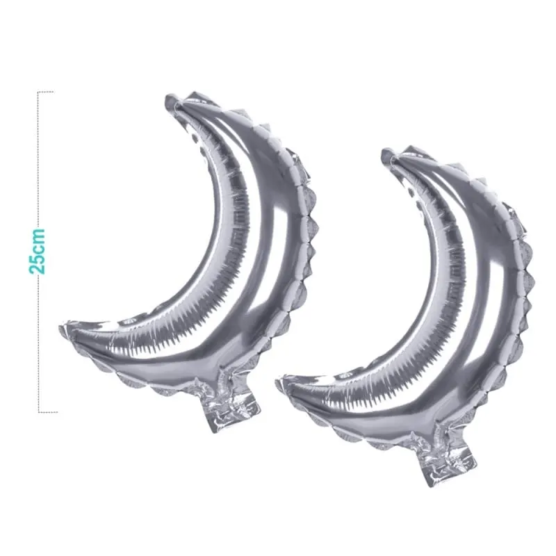 Set 2 Baloane din folie PartyGo Luna, 25cm, argintiu