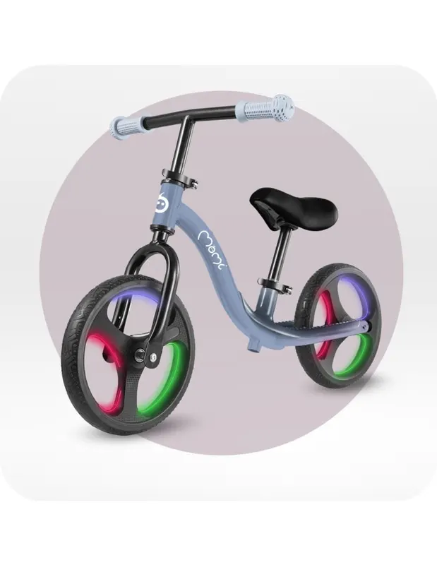 Bicicleta Momi Isoka, roti led, echilibru, fara pedale, albastru KID782280 — imaginea 2