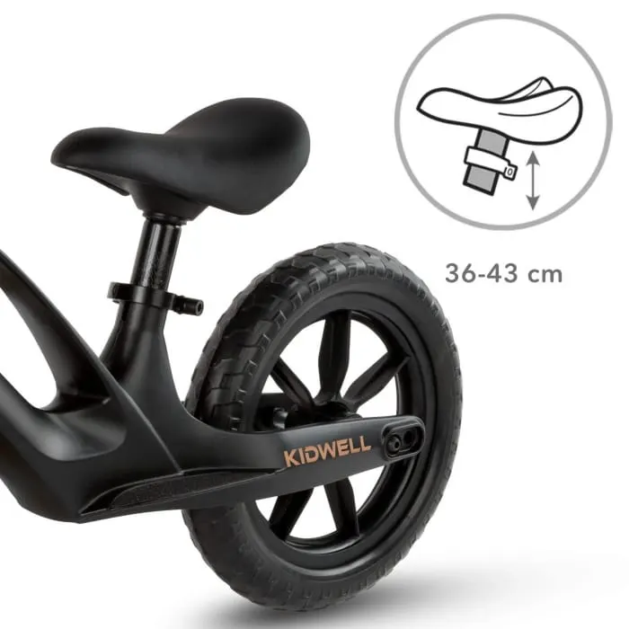 Bicicleta Kidwell Vito, echilibru, fara pedale, cadru magneziu, negru KID705809 — imaginea 5