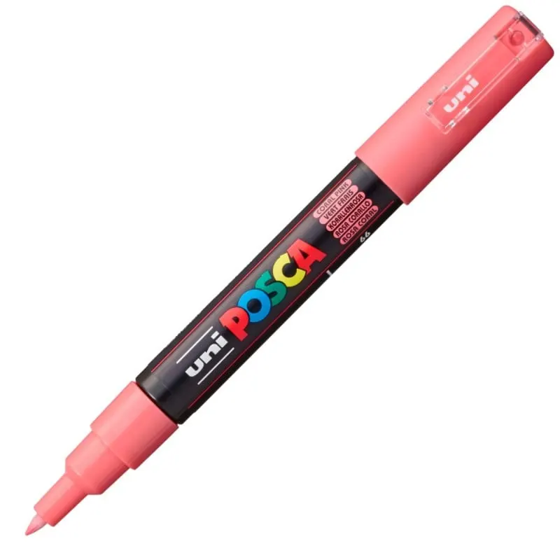 Marker UNI PC-1M Posca 0.7 mm,varf rotund,roz corai