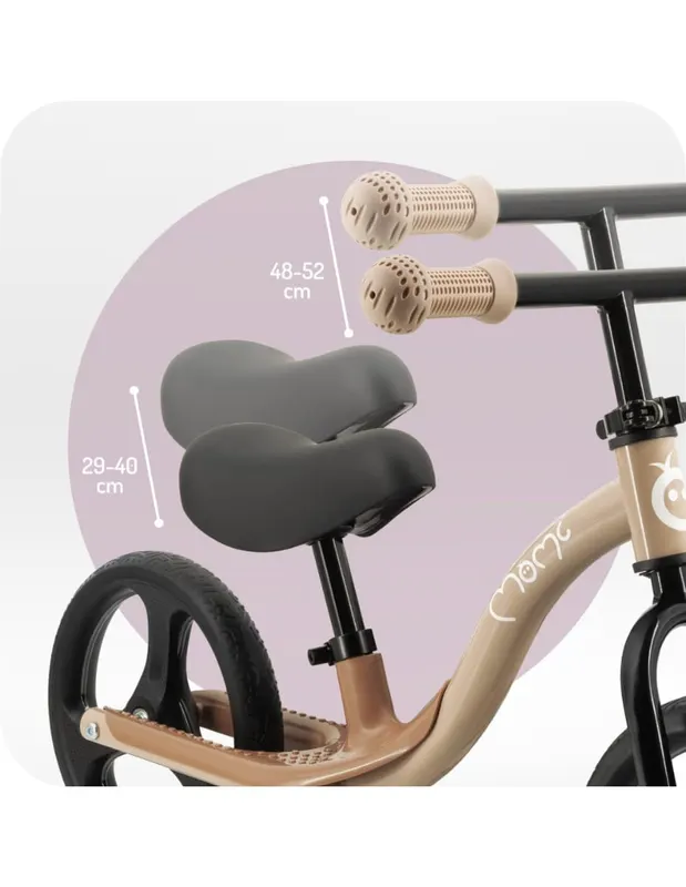 Bicicleta Momi Isoka, roti led, echilibru, fara pedale, bej KID782297 — imaginea 5