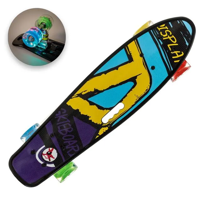 Skateboard pentru copii, cadru din aluminiu si maner,56x14x10 cm