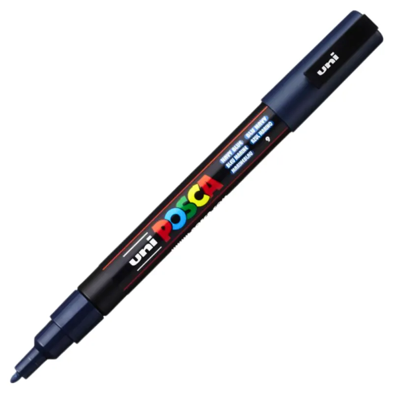 Marker PC-3M Posca cu vopsea pe baza de apa,varf fin, 0.9-1.3 mm,bleumarin