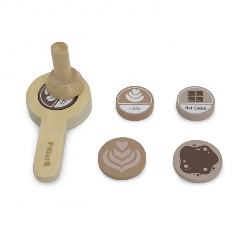 Jucarie aparat de cafea Viga PolarB, verde, din lemn cu accesorii KID442162 — imaginea 2