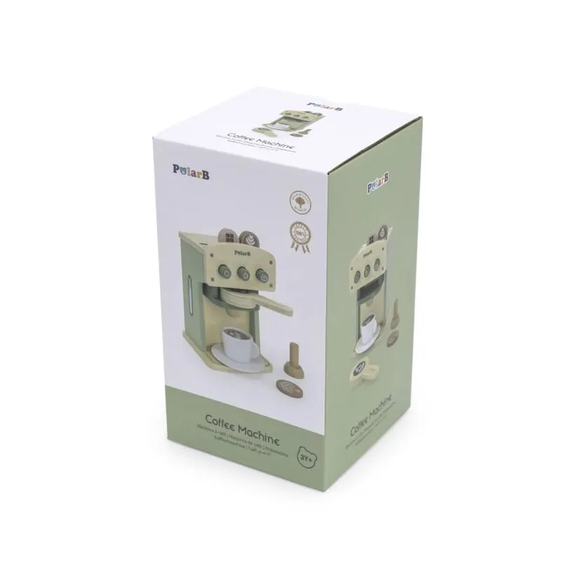 Jucarie aparat de cafea Viga PolarB, verde, din lemn cu accesorii KID442162 — imaginea 3