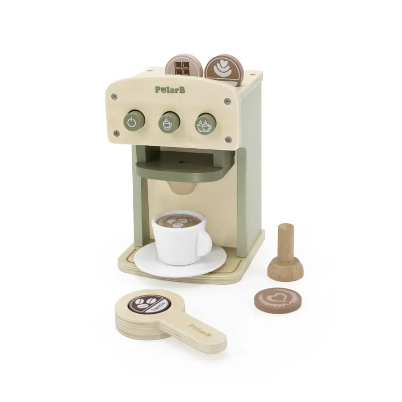 Jucarie aparat de cafea Viga PolarB, verde, din lemn cu accesorii KID442162 — imaginea 5