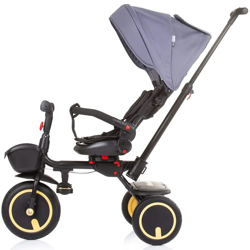 Tricicleta Chipolino Quick Fold, 2 in 1, pliabila, scaun reversibil, gri KID055165 — imaginea 3