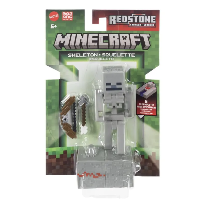 MINECRAFT CRAFT A BLOCK FIGURINA SKELETON 8CM