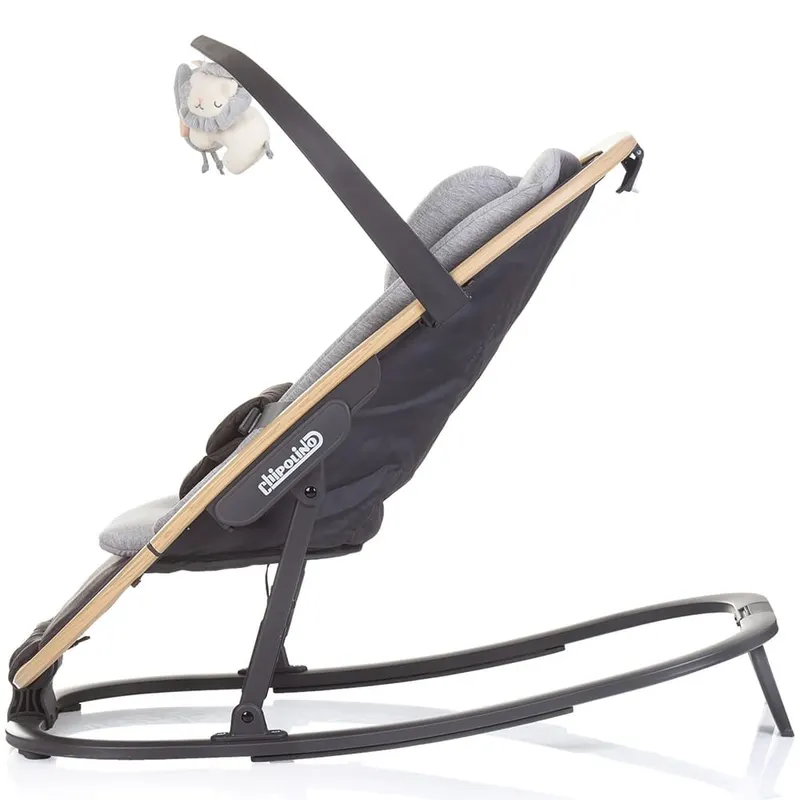 Balansoar Chipolino Senso, pliabil, spatar reglabil, jucarii, gri KID063603 — imaginea 4