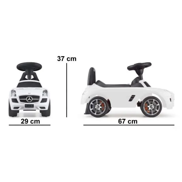 Masinuta de impins Ecotoys, Mercedes Benz SLS AM, alb KID978762 — imaginea 4