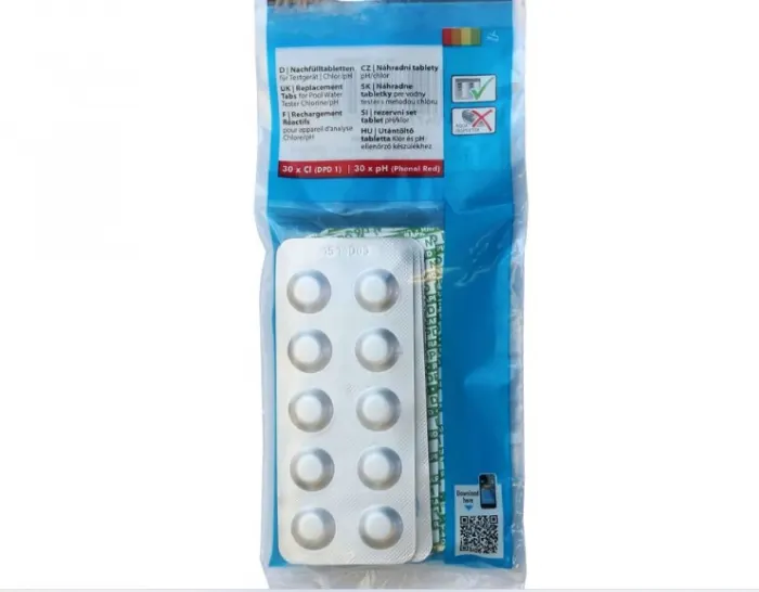 Tablete pentru calitatea apei, testare clor si pH (30 tablete)