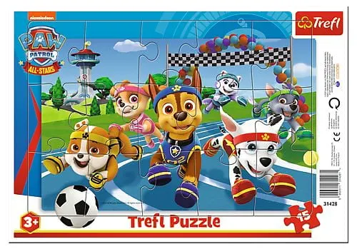 PUZZLE TREFL 15 CU CADRU PATRULA CATELUSILOR CAINI DE AJUTOR
