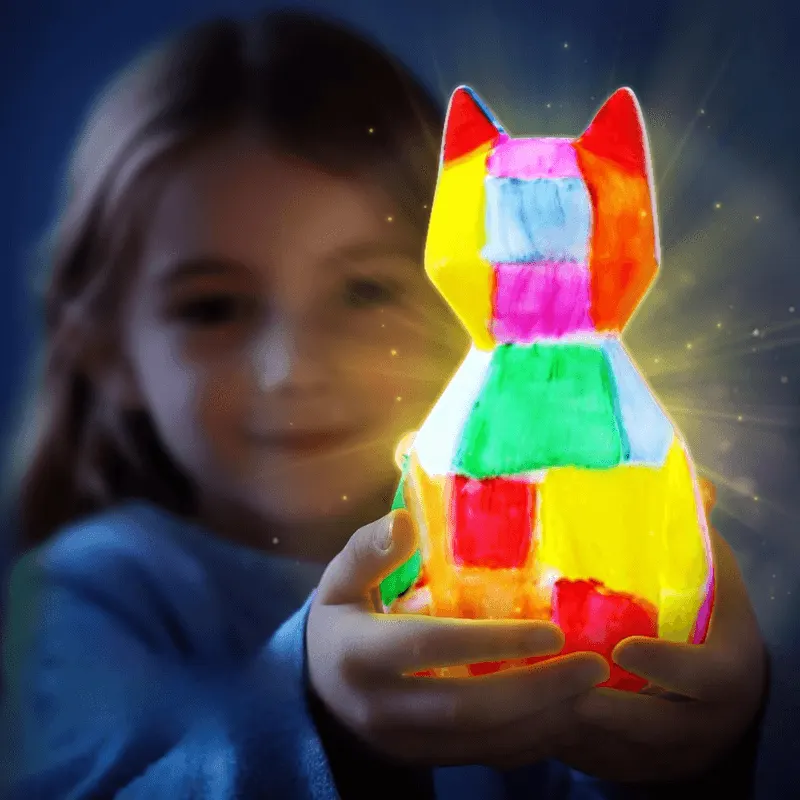 Lampa de Pictat in Forma de Pisica, Kit Creativ Complet pentru Copii, Activitate Educativa