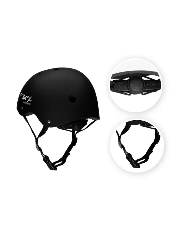 Casca bicicleta copii MoMi Mimi, curele reglabile, orificii aerisire, negru KID097996 — imaginea 5