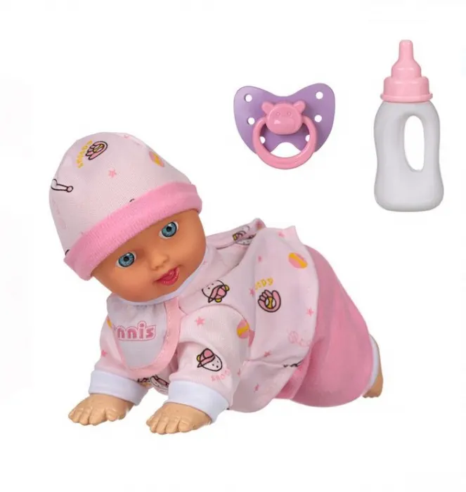 Papusa bebelus cu biberon si suzeta,24 cm