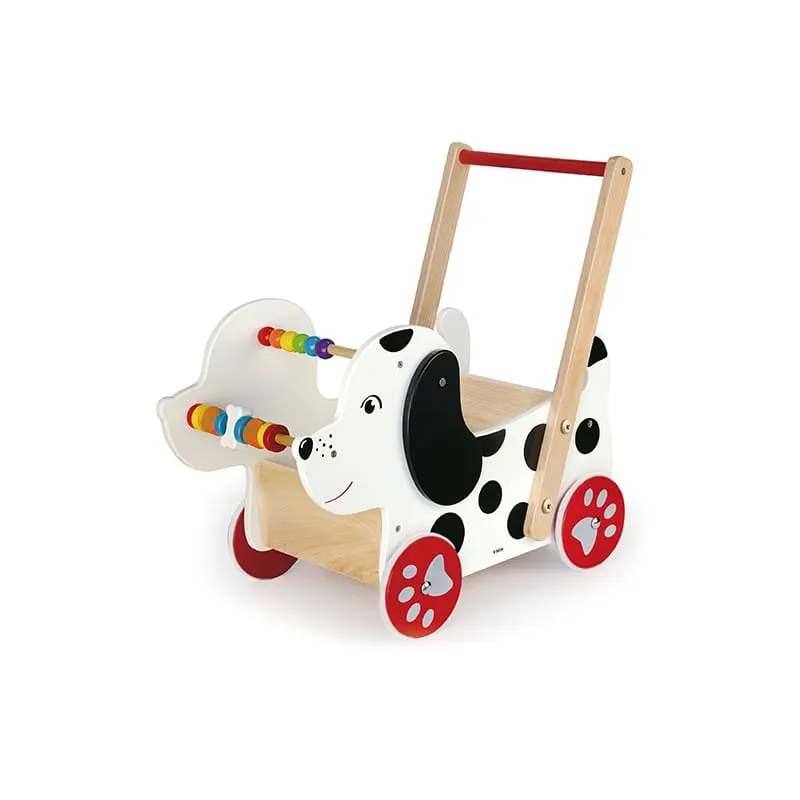 Antemergator Viga, lemn, carucior catelus, multicolor KID502904